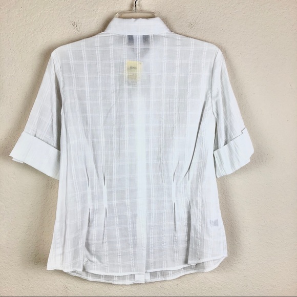 Jones New York Sport Blouse Cotton Button Down - Picture 5 of 6